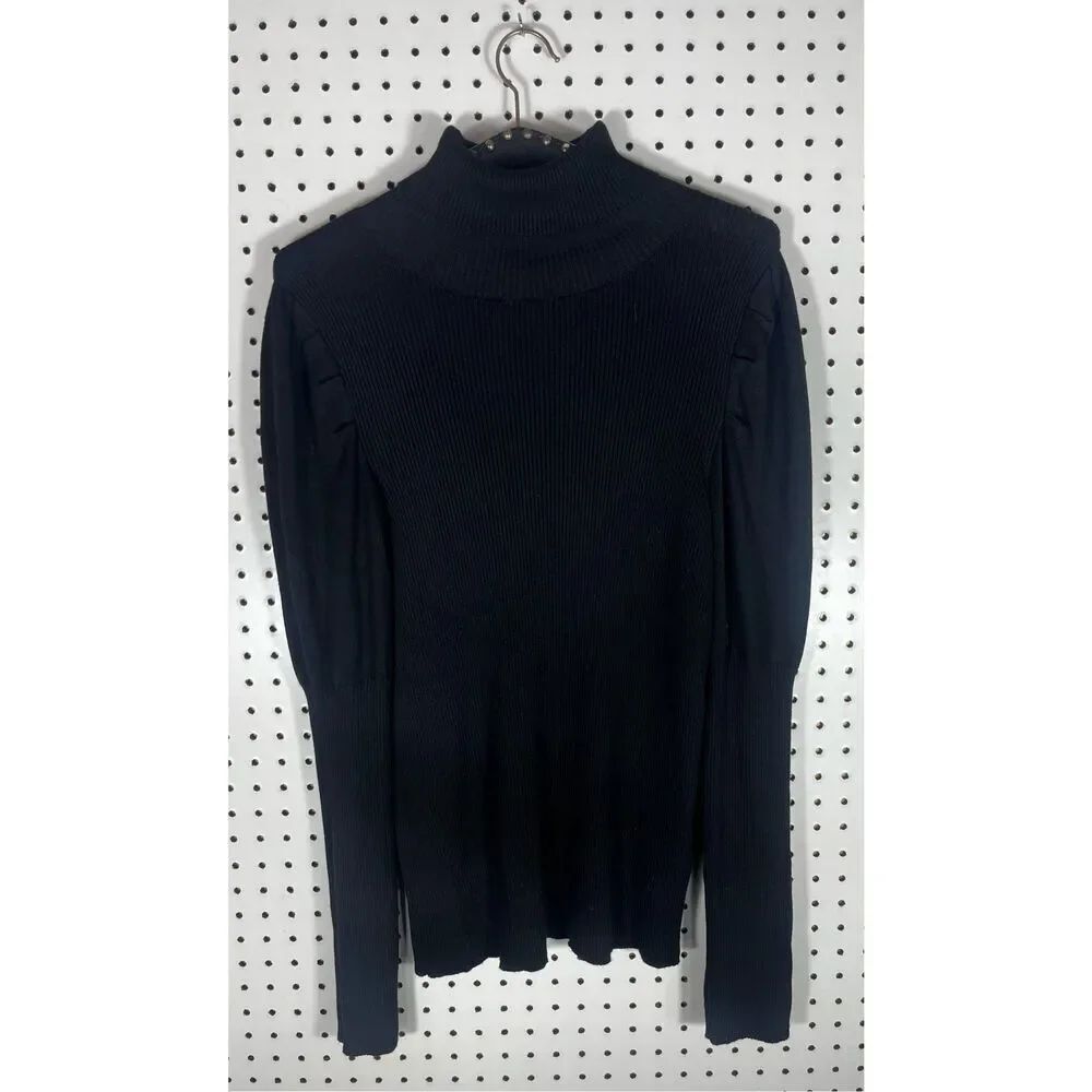 Anthropologie mock ribbed sweater size L